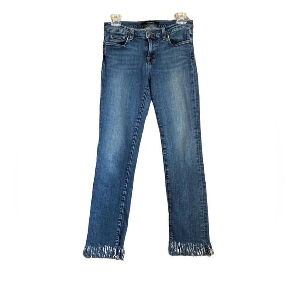 J Brand Blue Fringe Hem Jeans - Picture 1 of 14